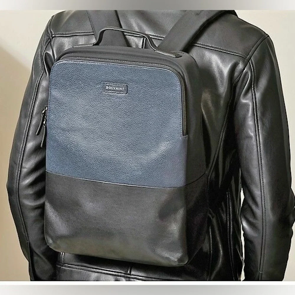 Bolvaint Giles leather and canvas backpack
